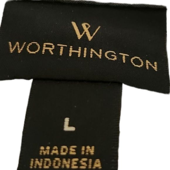 Worthington Shirt Womens Button down Gray White Stripes Size Large - Picture 7 of 10